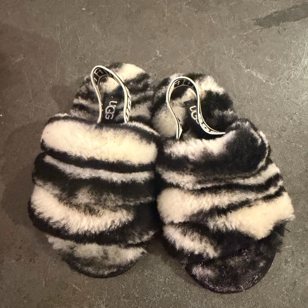 UGG Women's Striped Furry Slippers